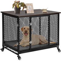 Produktbild von Aivituvin Hundehütte aus Holz und Metall in Schwarz XL
