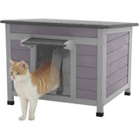 Produktbild von Aivituvin Katzenhöhle aus Holz für den Außenbereich, Isoliertes Katzenhaus für Katzen, Grau, M