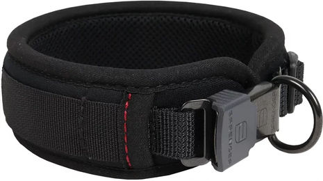 Produktbild von AKAH Comfort Plus Hundehalsband wasserfest aus Edelstahl in Schwarz Orange Größe L