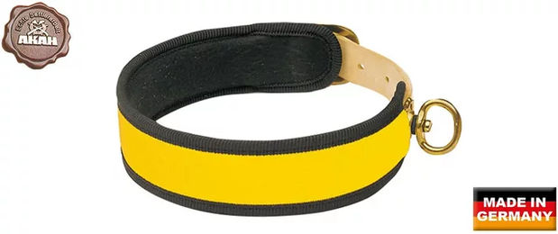 Produktbild von Akah Erziehungshalsband für Hunde aus Leder in Gelb 45 cm