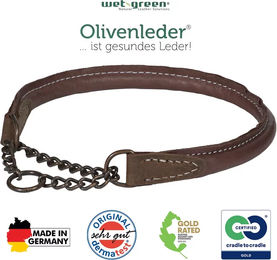 Produktbild von Akah Hundehalsband aus gegerbtem Leder in Braun 45 cm