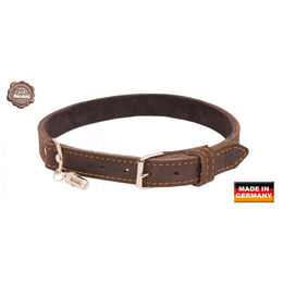 Produktbild von AKAH Hundehalsband aus genietetem Ölleder in Braun 40 cm