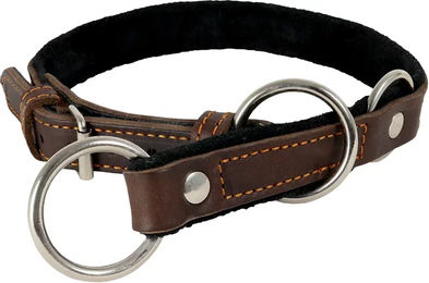Produktbild von Akah Hundehalsband aus Pull-Up-Leder mit Stopper in Schwarz oder Braun 35 cm