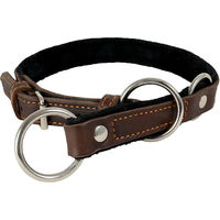 Produktbild von Akah Hundehalsband aus Pull-Up-Leder mit Stopper in Schwarz oder Braun 35 cm