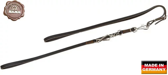Produktbild von Akah Hundeleine aus veganem Leder in Braun oder Schwarz 160 cm