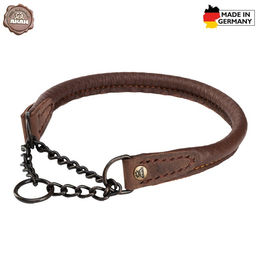 Produktbild von AKAH Leder Halsung für Hunde aus Elchleder Braun 30 cm