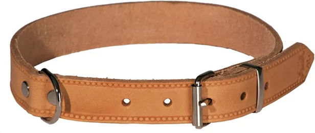 Produktbild von Akah Nietenhalsband aus Leder für Hunde in Braun oder Beige 45 cm