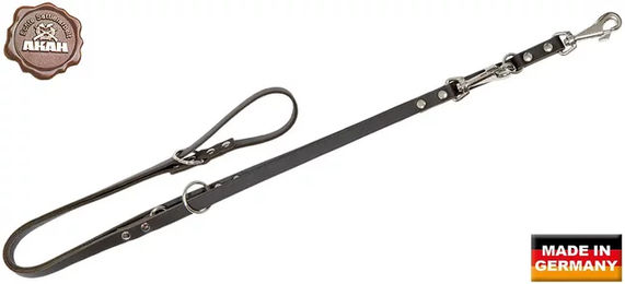 Produktbild von AKAH Police Hundeleine aus Leder in Braun oder Schwarz 205 cm