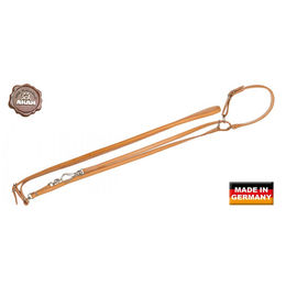 Produktbild von AKAH Umhängeleine mit Halsung aus Leder in Braun 10 mm breit