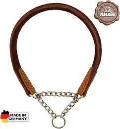 Produktbild von Akah Yakhäut Velours-Hundehalsband aus Leder Braun 45 cm