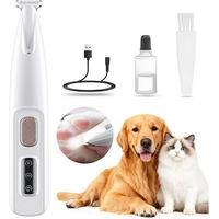 Produktbild von AKKEE Hundeschermaschine und Pfotentrimmer für Hunde, kabelloser Haustier Rasierer mit Edelstahlklingen, wasserdicht und leise mit LED-Licht, Weiß