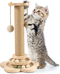 AKKEE Katzenkratzbaum mit 45cm Kratzpfosten, Sisalseil, Spielball und Drehteller – Bild 1 von 1