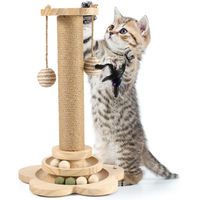 Produktbild von AKKEE Katzenkratzbaum mit 45cm Kratzpfosten, Sisalseil, Spielball und Drehteller
