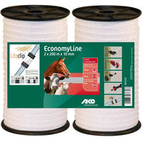 Produktbild von AKO EconomyLine Zaunband Set aus zwei Rollen Weiß