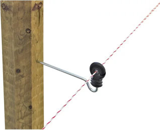 Produktbild von AKO Ringförmiger Spreizisolator mit 22-cm-Halterung aus Kunststoff Schwarz 10er Pack