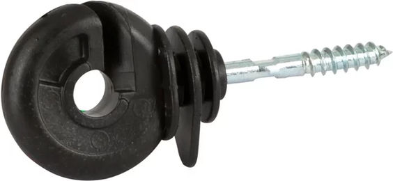 Produktbild von AKO Ringisolatoren mit Schraubspitze aus Kunststoff in Schwarz für Hühnerställe 260 Stück