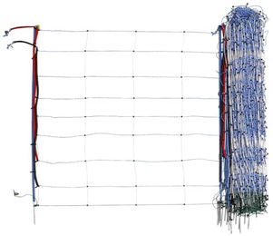 AKO TitanNet Premium Vario Weidezaun Weiß/Blau 50 m x 122 cm mit 14 Pfählen und Einzelspitze – Bild 1 von 2