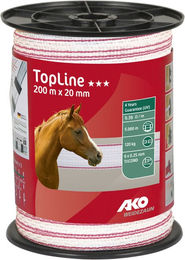 AKO TopLine Weidezaunband aus Polyester in Weiß 20 mm 200 m – Bild 1 von 3