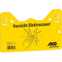 Produktbild von AKO Warnschild Elektrozaun aus Kunststoff 25x15 cm Gelb