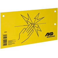 Produktbild von AKO Warnschild Elektrozaun aus Kunststoff Gelb 20x10 cm
