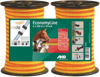 AKO Weidezaun Breitband EconomyLine 2x200m Bunt – Bild 1 von 2