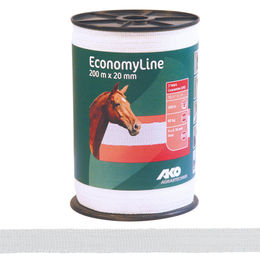 AKO Weidezaunband Economy Line weiß 20 mm 200 m mit Edelstahl - 200 m – Bild 1 von 8