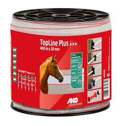 AKO Weidezaunband TopLine Plus TriCOND weiß/rot 20 mm 400 m – Bild 1 von 6