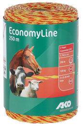 AKO Weidezaunlitze EconomyLine Gelb-Orange 250m Nirostahl 3x0,2mm – Bild 1 von 3