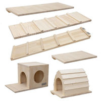 Produktbild von Albert Kerbl Kleintier Wandparkour Skywalk aus Holz 6-teilig für Kaninchen und Meerschweinchen