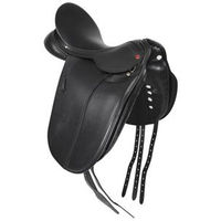 Produktbild von Albion Dressursattel SLK MK2 Low Head mit schmaler Sitzfläche und 3 Zoll Gusset in Schwarz aus Leder
