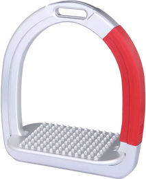 Produktbild von Alfa Jump Safety2 Sicherheits-Aluminiumsteigbügel für Kinder mit schrägem Boden in Silber oder Rot
