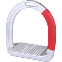 Produktbild von Alfa Jump Safety2 Sicherheits-Aluminiumsteigbügel für Kinder mit schrägem Boden in Silber oder Rot