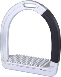 Produktbild von Alfa Jump Safety2 Sicherheitssteigbügel aus Aluminium flach mit Spitzen in Silber Größe L