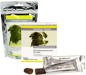 Alfavet CaniGum Artrin Funktionssnack für Hunde mit Omega-3 und Pflanzenextrakten 2 x 6 x 28 g – Bild 1 von 9