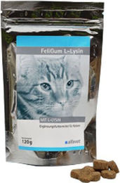 alfavet FeliGum L-Lysin Nahrungsergänzung für Katzen zur Unterstützung der Atemwege und des Immunsystems 120 g - 120 g – Bild 1 von 10
