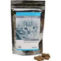 Produktbild von alfavet FeliGum L-Lysin Nahrungsergänzung für Katzen zur Unterstützung der Atemwege und des Immunsystems 120 g - 120 g