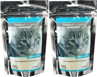 Produktbild von alfavet FeliGum L-Lysin Nahrungsergänzung zur Immunstärkung für Katzen aller Altersstufen 240 Stück