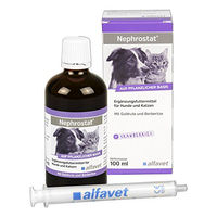 Produktbild von Alfavet Nephrostat Nahrungsergänzung zur Unterstützung der Harnwege und Nieren für Hunde und Katzen 100ml - 100 ml