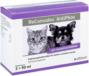 Alfavet Reconvales AntiPhos flüssige Nahrungsergänzung für Hunde und Katzen zur Unterstützung der Nierenfunktion 270 ml – Bild 1 von 3