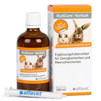 Produktbild von Alfavet RodiCare Hairball Vitaminsupplement für Kaninchen und Meerschweinchen zur Unterstützung der Haarballen-Ausscheidung 100 ml - 100 ml