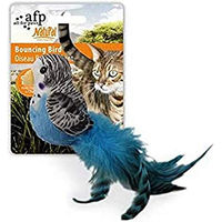 Produktbild von All For Paws AFP Natural Instincts Bouncing Bird Plüschspielzeug für Katzen in Blau und Bunt - 20 cm