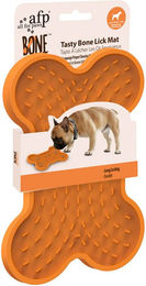 All For Paws Bone Appetit Tasty Bone Lick Mat Schleckmatte aus Silikon Orange Größe S – Bild 1 von 5