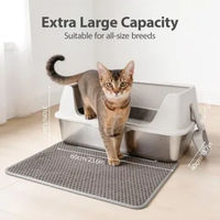 Produktbild von All For Paws Edelstahl Katzentoilette mit Streumatte und Schaufel in Silber