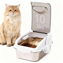 All For Paws Futteraufbewahrungsbehälter aus Edelstahl Silber – Bild 1 von 2