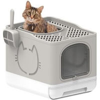 Produktbild von All for paws Go Fresh Faltbare Haubentoilette für Katzen aus Kunststoff in Grau
