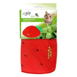All For Paws Green Rush Katzenspielmatte Erdbeere aus Plüsch mit Catnip – Bild 1 von 4