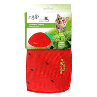 Produktbild von All For Paws Green Rush Katzenspielmatte Erdbeere aus Plüsch mit Catnip