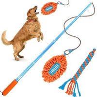 Produktbild von All For Paws Hunde Flirt Pole Teleskopstab mit Football Seil