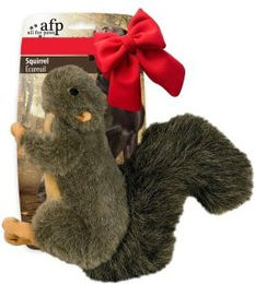 All For Paws Hundespielzeug Eichhörnchen aus Plüsch mit Quietschfunktion Grau 23 cm – Bild 1 von 5