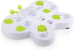 Produktbild von All for paws Katzen Futterstation Puzzle Schmetterling Slow-Feeder Intelligenzspielzeug aus Kunststoff in Weiß